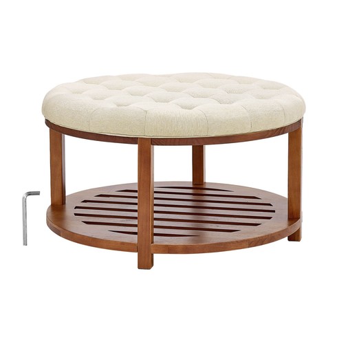 Large round ottoman coffee - round,